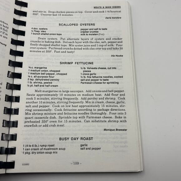 Classic Cooking COOKBOOK Parkview Baptist Church Baton Rouge, Louisiana 1992 - Picture 3 of 4
